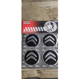 OEM Citroen Jant Göbeği Arma 60mm Uyumlu Alüminyum Yapıştırma 4'lü Siyah Arma