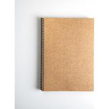 OEM Çizgisiz Spiralli Not Defteri, A4 Boyut (21X29,7 Cm), 60 Yaprak, 90GR. Ivory Kağıt, Ofis Için Ideal (Kahverengi Kapak)