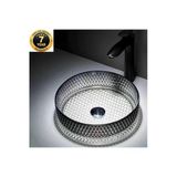 OEM Dekoratif Cilalı Gümüş Yuvarlak Modern Kristal Cam Lavabo 7 Yıl Garantili Ithal 40X40X12