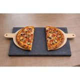 OEM Doğal Bazalt Taşı ve Pizza Küreği 2'li Pizza Yapım Seti (30X40X2 Cm)