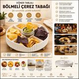 OEM Döner Tablalı Bölmeli Çerez Sunum Tabağı - Turuncu