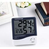 OEM Ds Enterprise | (Htc-1) Oda Termometresi, Nem Kuluçka Ölçer ve Doğru Sıcaklık Göstergeli Duvara Montaj LED Dijital Alarm Saat Monitörü Iç Mekan/dış Mekan (Htc-1) / (004) - Mavi - Beyaz