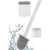 OEM Duvara Yapıştırılabilir Silikon Wc Fırçası,ince Aralara Girebilir Silikon Klozet Fırçası (Beyaz)