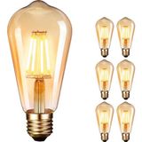 OEM Edison Vintage LED Ampul E27 (4W/220V) 2600-2700 K Retro Antik, Kehribar Sıcak, 6'lı Paket