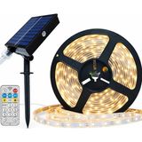 OEM Forlfe 10 Metre Güneş Enerjili LED Şerit Işık, 20W 320 Lümen, IP65 Su Geçirmez, 8 Modlu Uzaktan Kumandalı, Otomatik Sensörlü Solar LED Aydınlatma, Bahçe Balkon Teras Dış Mekan Lambası (Gün Işığı)