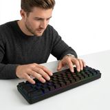OEM G61 Mini RGB 61 Tuşlu Ergonomik Mekanik Mini Kablolu Oyuncu Klavyesi %60 USB Arabirimli Blue Switch - MYZUMAX Özel Seri