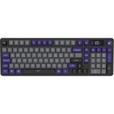 OEM HK258 Membrane LCD Rgb Kablosuz/bluetooth Siyah Turuncu Full Türkçe Gaming Klavye (Gri Mor) - Gri - Mor