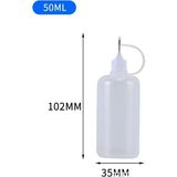 OEM İğne Uçlu Plastik Tiner Şişesi 50 ml Şeffaf Renkli Dayanıklı Malzeme ile Üretilmiştir