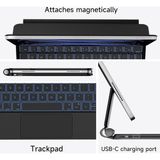 OEM iPad Air 11 Inç M2 Çip Uyumlu Magic Keyboard, Dokunmatik Yüzey, Mıknatıslı Aydınlatmalı Klavyeli Kılıf