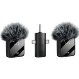 OEM K9-Y2 Kablosuz Taşınabilir 3 In1 Yaka Mikrofonu Tüylü Mini Mic Tak ve Çalıştır Canlı Yayın Vlog Kablosuz Yaka Çift Verici Mikrofon Yüksek Kalite Profesyonel