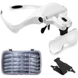 OEM Kafa Bandı Büyüteç Gözlüğü, LED Işıklı, Eller Serbest Arama, Kuyumcu, Saatçi Hobi, 5 Lens, 1.0x 1.5x 2.0x 2.5x 3.5x (Tekrar Kullanılabilir)
