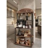 OEM Kahve Köşesi Dolabı Çok Amaçlı Kitaplık 140X69X39 cm – Kahve Makinesi Standı, 1. Sınıf Mdf, Demonte Kolay Kurulum (Ceviz)