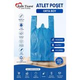 OEM Kalın Mavi Poşet Orta Boy 1 kg Hışır Atlet Poşet Market Manav Poşeti Çöp Poşeti