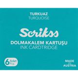 OEM Kartuş Dolma Kalem Kartuşu 6'lı Paket Turkuaz