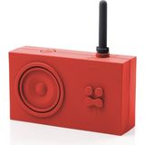 OEM LA42 Tykho Retro Fm Radyo - Tasarım Ödüllü Taşınabilir Radyo - Islak Elle Kullanıma Uygun Silikon Kaplama - Kırmızı