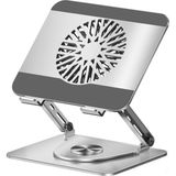 OEM Laptop Standı Alüminyum Soğutmalı Mıknatıslı Harici Fanlı 360 Derece Döner Ayarlı Ergonomik Gaming Notebook ve MacBook Uyumlu Güçlü Soğutucu Stand Gümüş