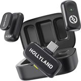 OEM Lark A1 Kablosuz Mini Mikrofon, iPhone 15/16 ve Android Için, 48 Khz/24 Bit, 3 Seviyeli Akıllı Gürültü Engelleyici, Youtube, Podcast, Vlog Için Mikrofon (Siyah, 2tx + Usb-C Rx + Şarj Kılıfı)