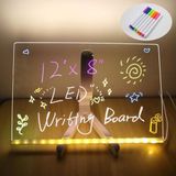 OEM LED Işıklı Akrilik Yazı Tahtası – 20X20 cm Şeffaf Masaüstü Not Panosu, USB Bağlantılı, 7 Renkli Kalem ve Stand Dahil, Çocuklar Için Eğlenceli Yazı Tahtası, Masa Dekoratif Ledli Işık Panosu (20X30 Cm)