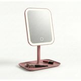 OEM LED Işıklı Masaüstü Makyaj Aynası - Dokunmatik Sensörlü, Parlaklık Ayarlı ve Organizer Tabanlı Taşınabilir Kozmetik Aynası - USB Bağlantılı Profesyonel Bakım ve Makyaj Standı