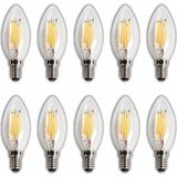OEM LED Rustik Mum Buji Ampul – E14 Duy, 4W (35W Eşdeğer), 3000K Günışığı, 400 Lümen – 220-240V, 3.5X10 cm – 10’lu Paket