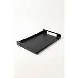 OEM Metal Çay Tepsisi Siyah Sunum Tepsisi Servis Tepsisi Dikdörtgen Dekoratif Tepsi Kahve Çay Servis Tepsisi Mutfak Banyo Organizer Tepsi