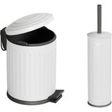 OEM Midas Klozet Fırçası + Çöp Kovası 5 Lt -2 Parça Set, Mat Beyaz | 35.22.89.01.04