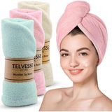 OEM Mikrofiber Saç Havlusu Süper Emici Hızlı Kuruyan Türban Saç Havlusu Şapkası – Uzun Kıvırcık Kalın Saçlar Için Duş Saç Kurutma Havlusu, Plaj Havuz Banyo Kullanım (3lü Pembe + Krem + Turkuaz)