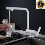 OEM Mutfak Evye Bataryası Dual Flow Su Arıtma Çıkışlı Yeni Tasarım Mat Beyaz Katlanır 7 Yıl Güvenceli