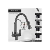 OEM MUTFAK EVYE BATARYASI DUAL FLOW SU ARITMA ÇIKIŞLI YENİ TASARIM MAT SİYAH+4 FARKLI MOD AYARLI İTHAL MAT SİYAH, Model Kodu: A0216