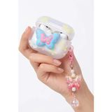 OEM Myzumax Airpods 4 ve 5 Uyumlu Şeffaf Kulaklık Kılıfı - 3D Kabartmalı Butterfly Figürlü, Hologram Askı Zincirli Darbeye Dayanıklı Kılıf - MYZUMAX Kalitesiyle - Çok Renkli