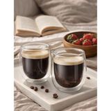 OEM Needd Çift Katmanlı Cam Bardak Seti 2'li 250 ml | Borosilikat Double Wall Isı Yalıtımlı Şeffaf Kahve Bardağı | Americano, Latte, Cappuccino ve Soğuk Içecek Için