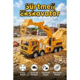 OEM Oyuncak Sarı Kepçe Ekskavatör - Sürtmeli Hareketli Inşaat Kamyonu Iş Makinesi (17 Cm)