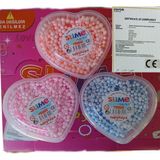 OEM Özel Kalpli Kutu 3X200 gr Slime Ele Yapışmayan Köpüklü Slaym Seti Sertifikalı, Çok Renkli