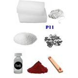 OEM P11 Mum Yapım Başlangıç Seti 1kg Parafin 1 Esans 1 Boya Fitiller Stearin Evde Mum Yapımı