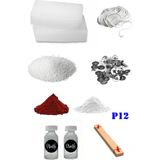 OEM P12 Mum Yapım Başlangıç Seti 1kg Parafin 2 Esans 2 Boya Fitiller Stearin Evde Mum Yapımı
