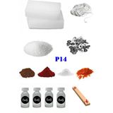 OEM P14 Mum Yapım Başlangıç Seti 1kg Parafin 4 Esans 4 Boya Fitiller Stearin Evde Mum Yapımı