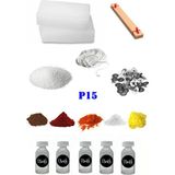 OEM P15 Mum Yapım Başlangıç Seti 1kg Parafin 5 Esans 5 Boya Fitiller Stearin Evde Mum Yapımı