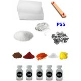 OEM P55 Mum Yapım Başlangıç Seti 500GR Parafin 5 Esans 5 Boya Fitiller Stearin Evde Mum Yapımı - 1