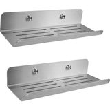 OEM Paslanmaz Çelik 2 Adet 24CM Banyo Duş Rafı Düzenleyici -Set - Vidalı Montaj - Inox