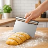OEM Paslanmaz Çelik Hamur Kazıyıcı, Ergonomik Saplı, Çok Amaçlı Hamur Kesici ve Tezgah Temizleyici Mutfak Spatulası - Gümüş