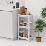 OEM Peggy 3 Katlı Tekerlekli Raf Ünitesi - 36X71X23 cm Dar Alan Düzenleyici - Mutfak ve Banyo Için Aletsiz Kurulum Servis Arabası (Beyaz - Siyah - Gri) (Beyaz)