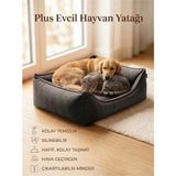 OEM Plus Silinebilir Kedi Köpek Yatağı, Koltuk Kumaşı, Yıkanabilir, Gri, Large
