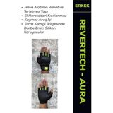 OEM Revertech Aura Siyah - Neon/yarım Parmak - Kaymaz Avuç Içi Özellikli Motosiklet Eldiveni (Erkek)