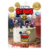OEM Roekraft Brawl Stars Temalı Kişiselleştirilebilir Pasta Süsü Seti (Karakterli ve İsimli)