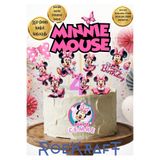 OEM Roekraft Minnie Mouse Temalı Kişiselleştirilebilir Pasta Süsü Seti (Fotoğraf Kağıtlı)
