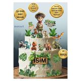 OEM Roekraft Premium Dinozor Temalı Pasta Süsü Seti 21 parça