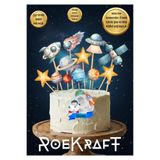 OEM Roekraft Uzay Temalı Pasta Süsü , Kişiye Özel Pasta Süs