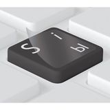 OEM Rusça Klavye Etiketi Şeffaf Arka - Russian Keyboard Sticker Transparent - Beyaz