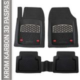 OEM Safir Skoda Kamiq Ile Uyumlu Universal 3D Paspas Krom Karbon - Siyah