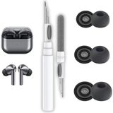 OEM Samsung Galaxy Buds3 Pro / Buds4 Pro Uyumlu Üç Boyut Premium Silikon Kulaklık Uçları (S,m,l) ve 3'ü 1 Arada Bluetooth Kulaklık Temizleme Kalemi Seti (Siyah) - Belirtilmemiş - Tek Renk
